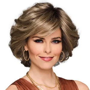 Gimme Drama Chin-Length Pageboy Long Layered Bob Wig by Hairuwear, Average Cap, GF10-22SS Iced Cappuccino