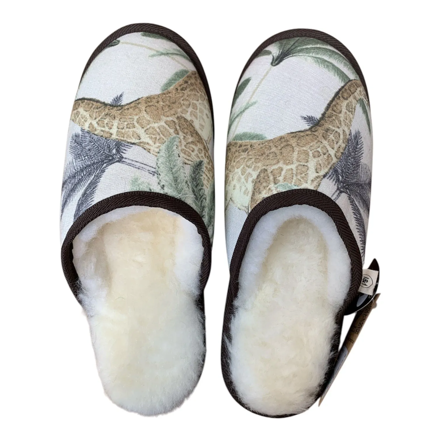 Giraffe Large White Slippers