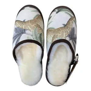 Giraffe Large White Slippers