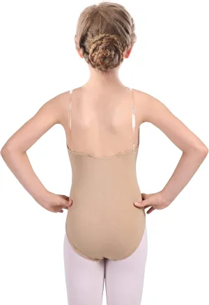 Girls and Women Dance Undergarment Ballet Briefs Nude Camisole Leotard Seamless Underwear,Adjustable Straps