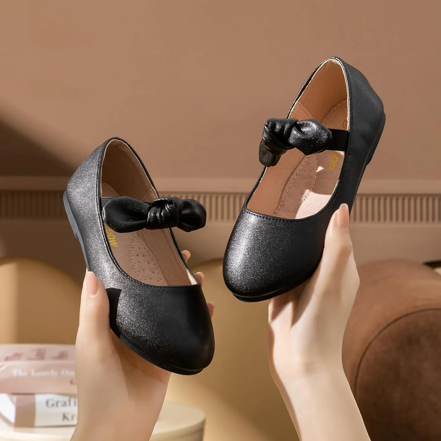 Girls Ballet Flats Dress Shoes Mary Jane Wedding Party Shoes Flower Bridesmaids Princess Shoes Flats