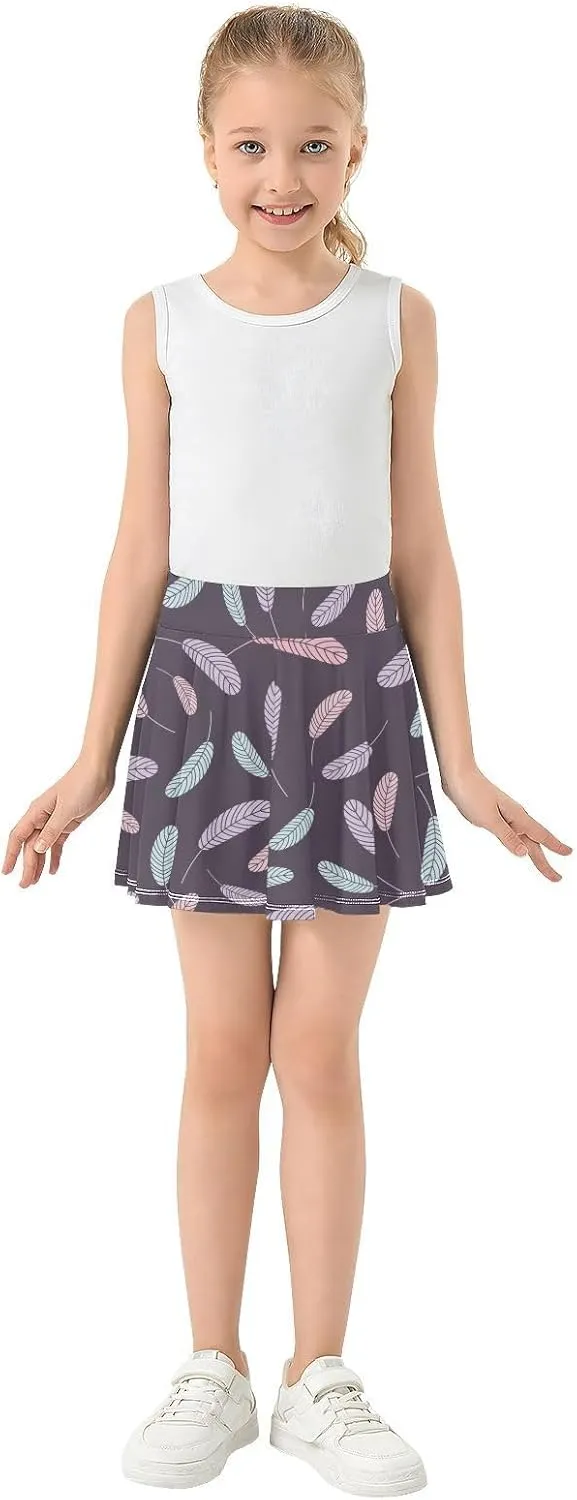 Girls Skorts Active Athletic Skirts with Inner Built-in Shorts for Golf Tennis 3-12T Cherry Blossom Floral Pink