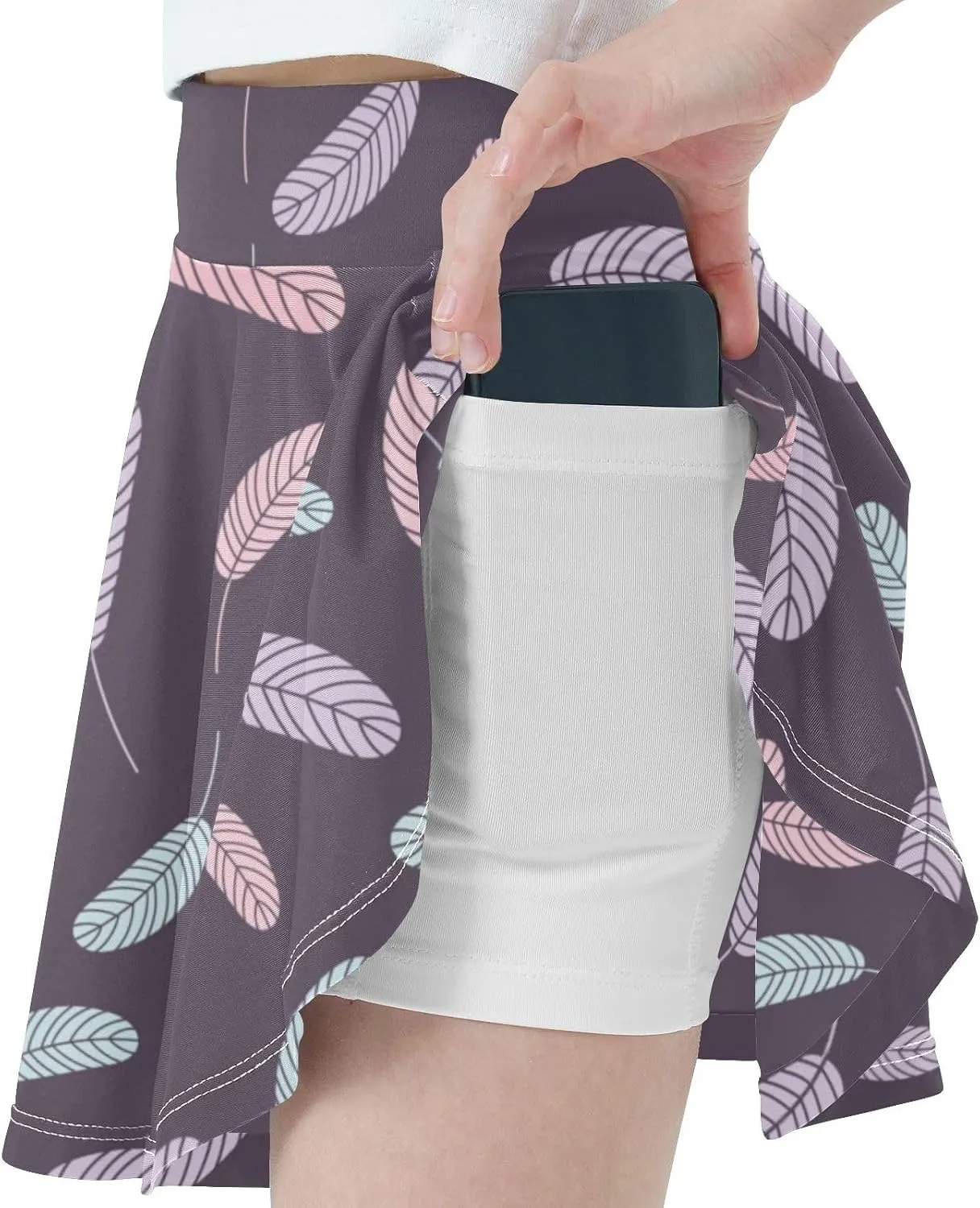 Girls Skorts Active Athletic Skirts with Inner Built-in Shorts for Golf Tennis 3-12T Cherry Blossom Floral Pink
