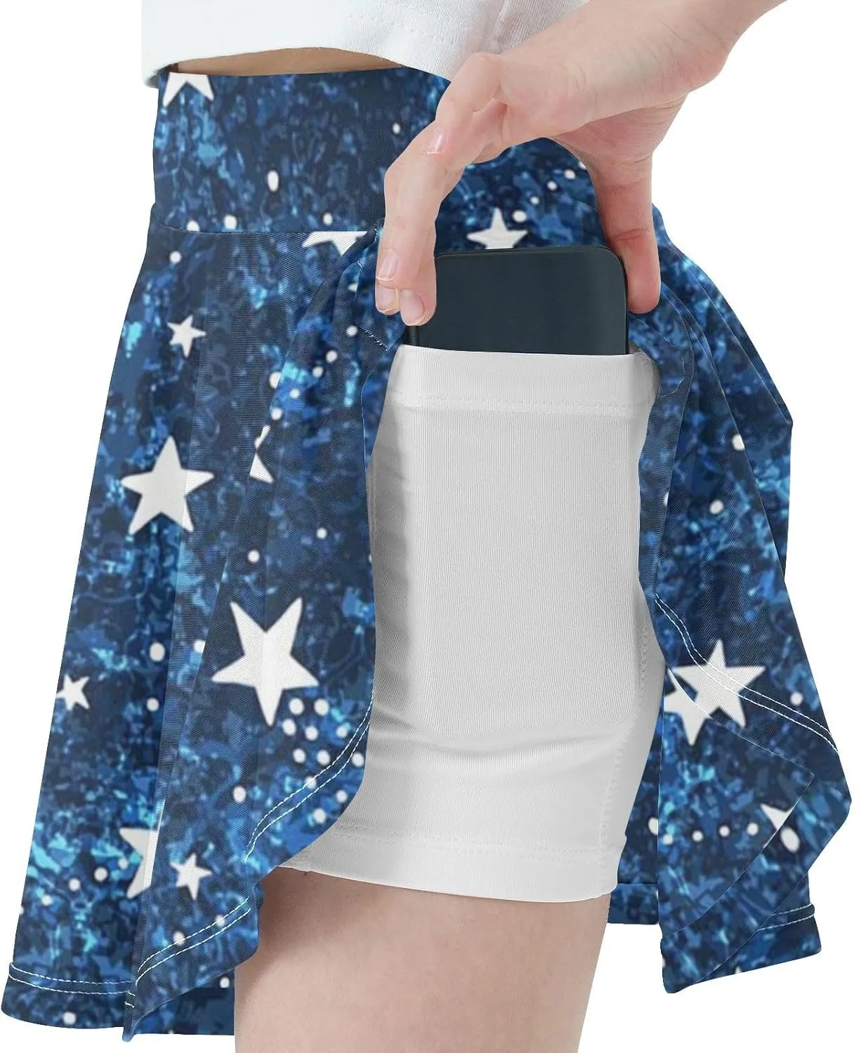 Girls Skorts Active Athletic Skirts with Inner Built-in Shorts for Golf Tennis 3-12T Colorful Groovy Wave