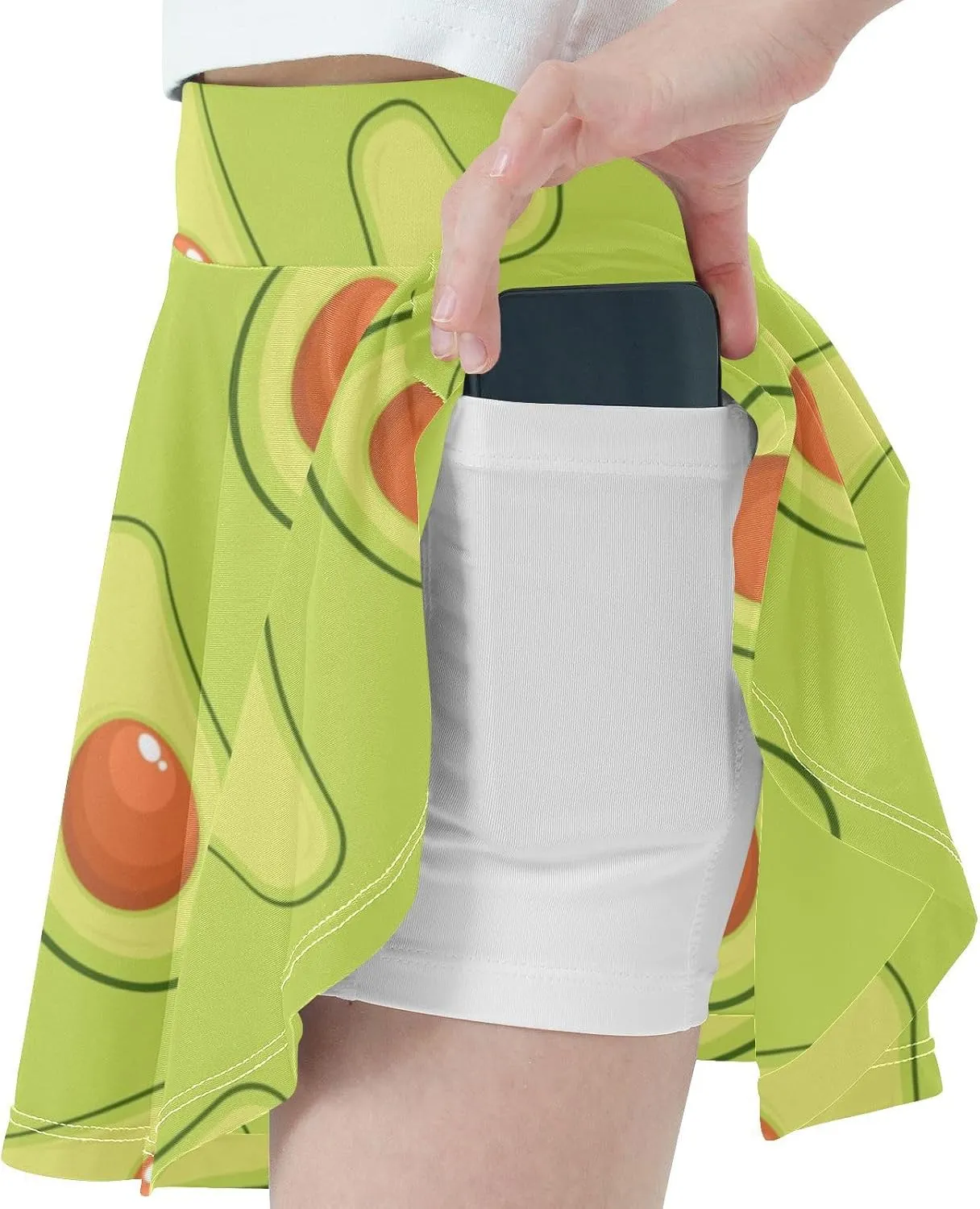 Girls Skorts Active Athletic Skirts with Inner Built-in Shorts for Golf Tennis 3-12T Green Daisy