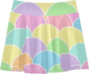 Girls Skorts Active Athletic Skirts with Inner Built-in Shorts for Golf Tennis 3-12T Polka Dot Pink