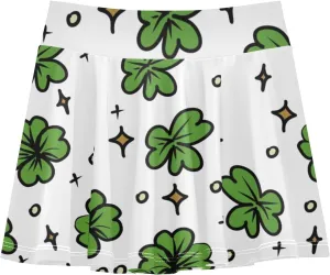 Girls Skorts Active Athletic Skirts with Inner Built-in Shorts for Golf Tennis 3-12T White Rose Flowers