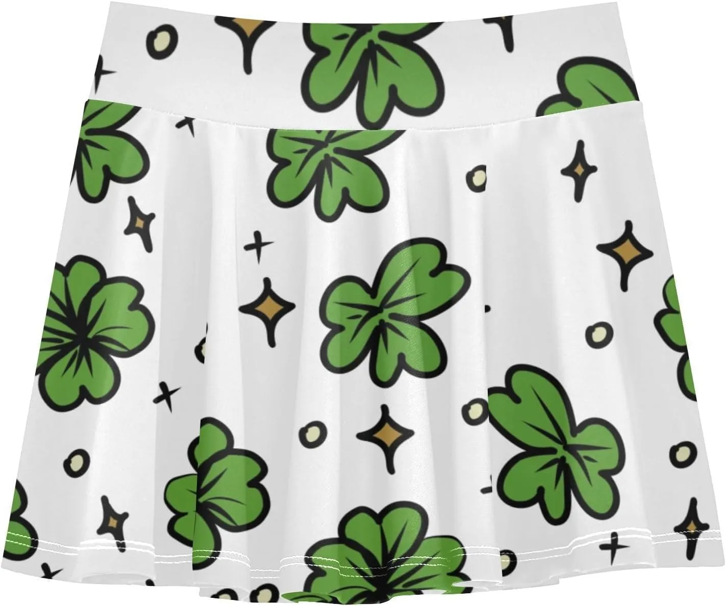 Girls Skorts Active Athletic Skirts with Inner Built-in Shorts for Golf Tennis 3-12T White Rose Flowers