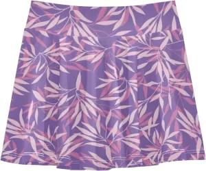 Girls Skorts Active Athletic Skirts with Inner Built-in Shorts for Golf Tennis Running Double Layer Design Stretchy 3-4T Purple Leaves