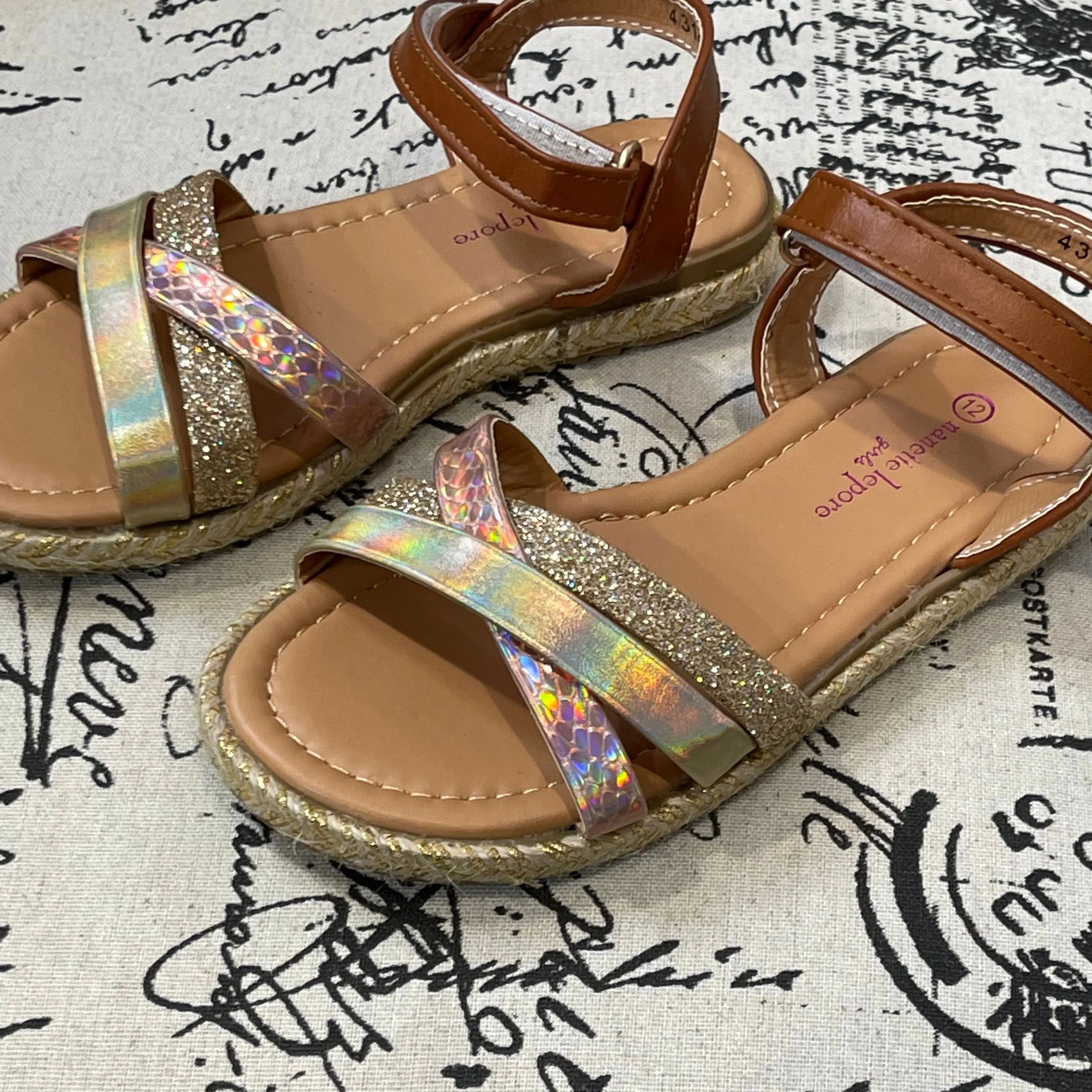 Girls Tan Espadrille Sandal