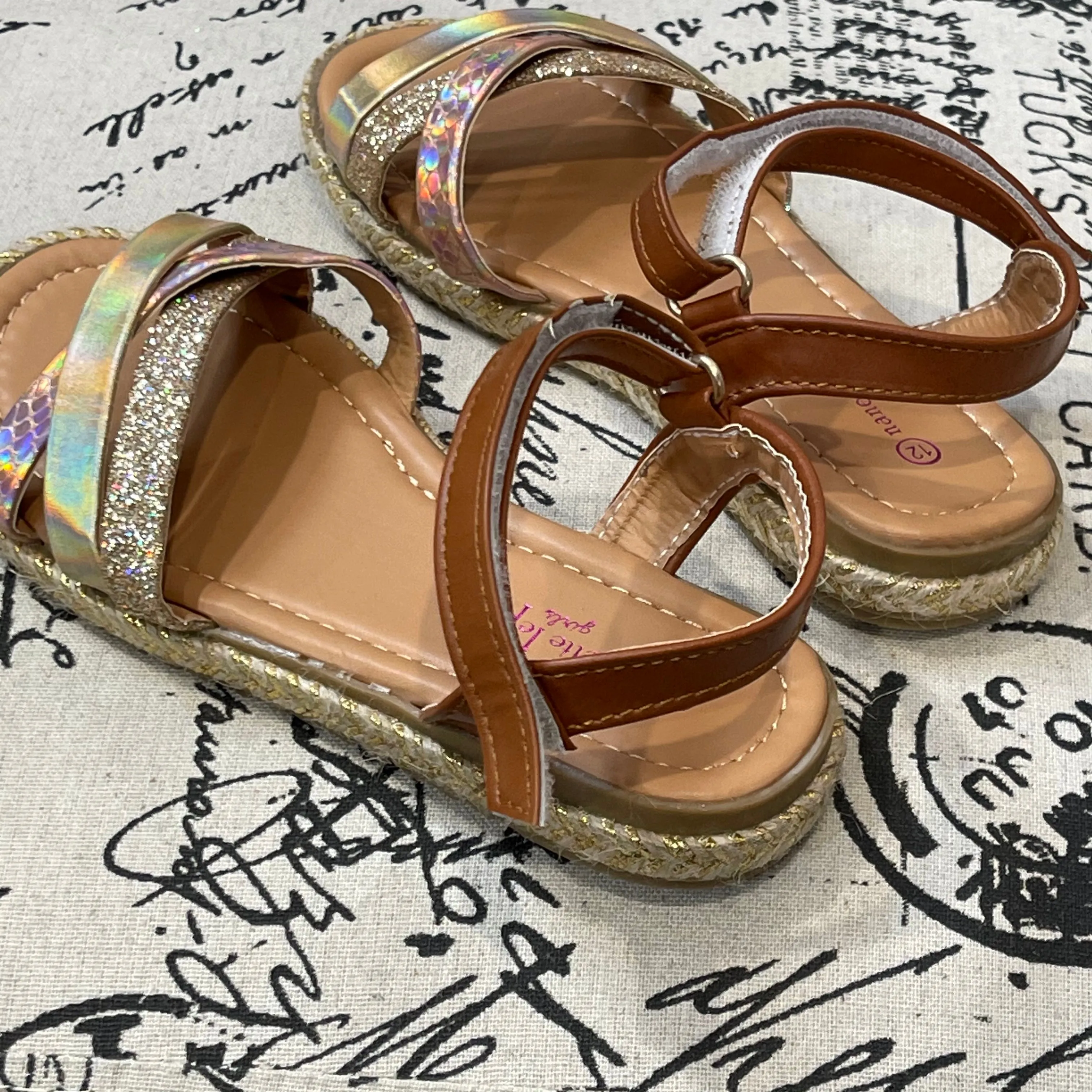 Girls Tan Espadrille Sandal