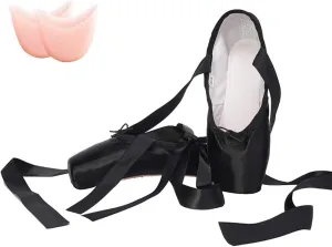 Girls Womens Ballet Pointe Shoes with Ribbons Professional Pointe Dance Shoes,Model-TJ-Pointe Ballet