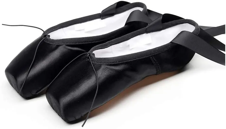 Girls Womens Ballet Pointe Shoes with Ribbons Professional Pointe Dance Shoes,Model-TJ-Pointe Ballet