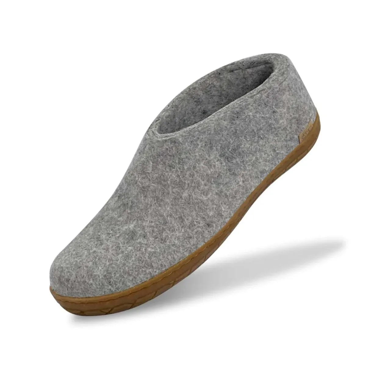 Glerups Men's Model AR Shoe with Natural Honey Rubber Sole Light Grey