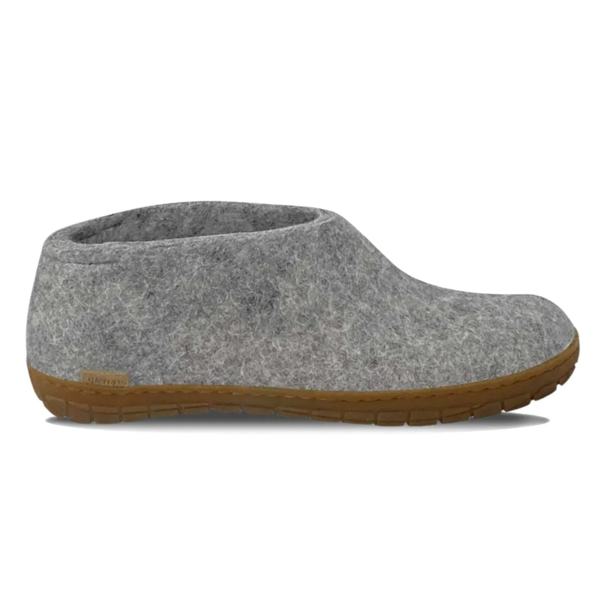 Glerups Men's Model AR Shoe with Natural Honey Rubber Sole Light Grey