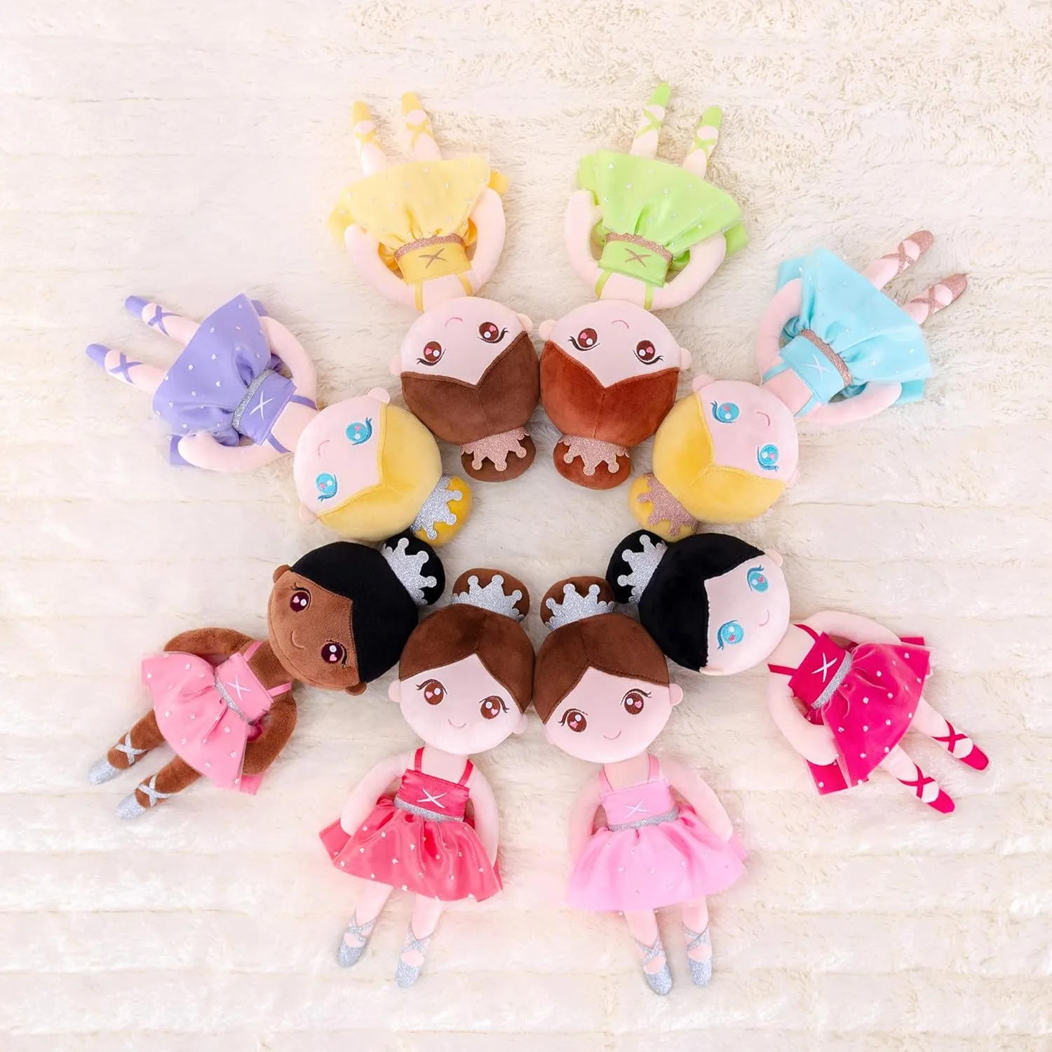 Gloveleya Baby Doll Girl Gift Ballerina Plush Soft Doll Light Purple 13 Inch with Gift Box…