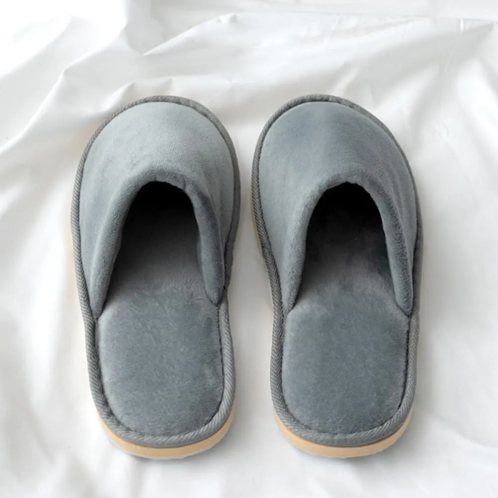 GONG GONG 6 Pairs Non Slip Disposable Slippers, Washable & Reusable, Closed Toe Crystal Velvet Slipper for Guest, Bathroom, House, Hotel, Party, SPA, Wedding