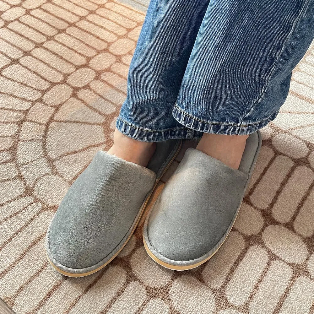 GONG GONG 6 Pairs Non Slip Disposable Slippers, Washable & Reusable, Closed Toe Crystal Velvet Slipper for Guest, Bathroom, House, Hotel, Party, SPA, Wedding