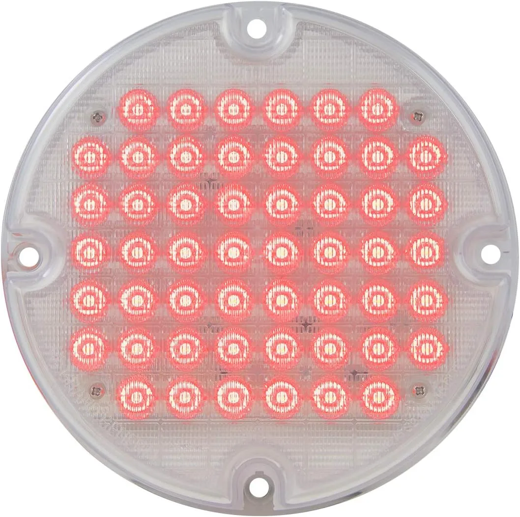 Grand General 82353 Red/Clear Sealed Light (7" Smart Dynamic 52 LED Bus)