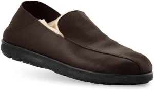 Gravity Defyer Men's G-Defy Salazar Slipper - VersoCloud Italian Leather Wool Lined House Slippers with Arch Support