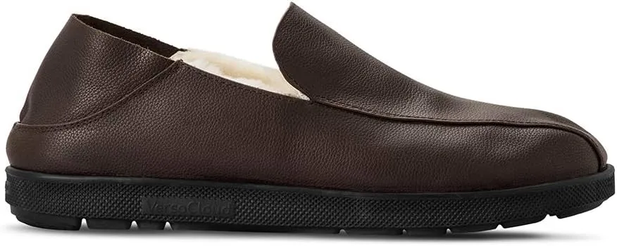 Gravity Defyer Men's G-Defy Salazar Slipper - VersoCloud Italian Leather Wool Lined House Slippers with Arch Support