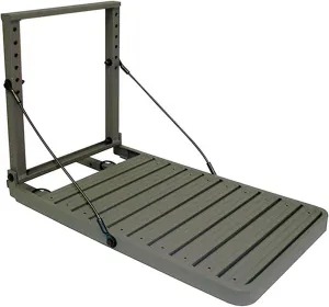GREAT DAY Load-A-Pup HD 14x20in Robust Safety Pet Loading Platform - for The Hunting Dog - Earth-Tone Gray Powder-Coated Finish - Intended for Use in Fresh Water, LP500HD