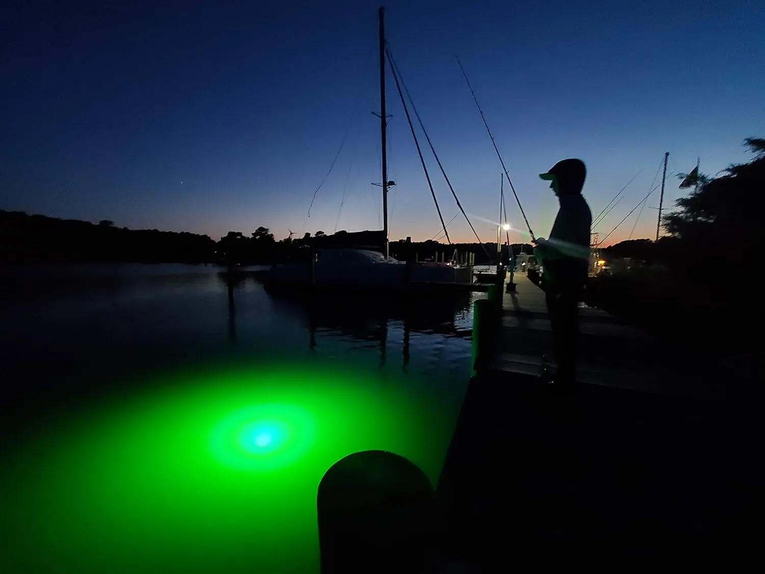 Green Blob Outdoors Underwater Fishing Lights, 12 Volt Battery Powered LED for Snook, Crappie, (Green, 15000)