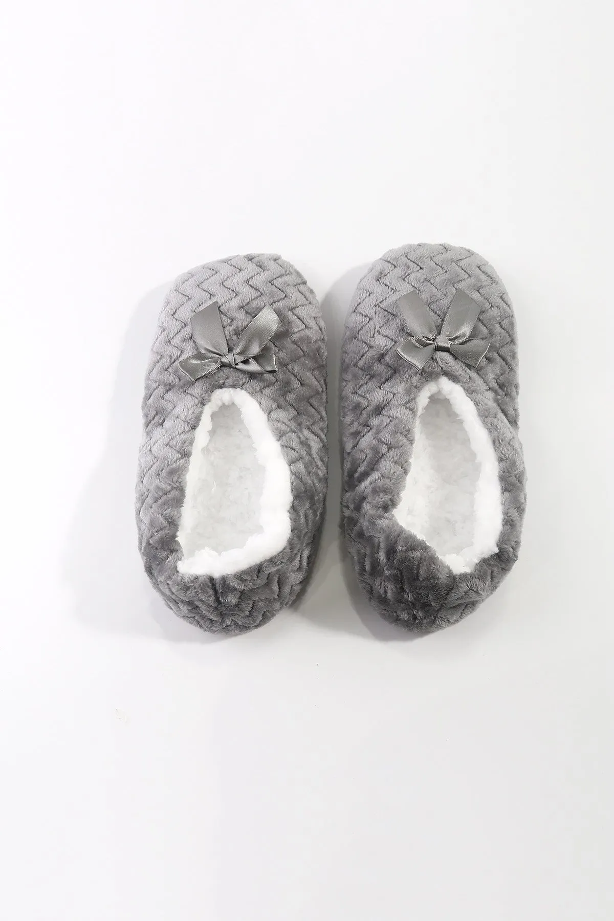Grey Velvet Slipper Socks