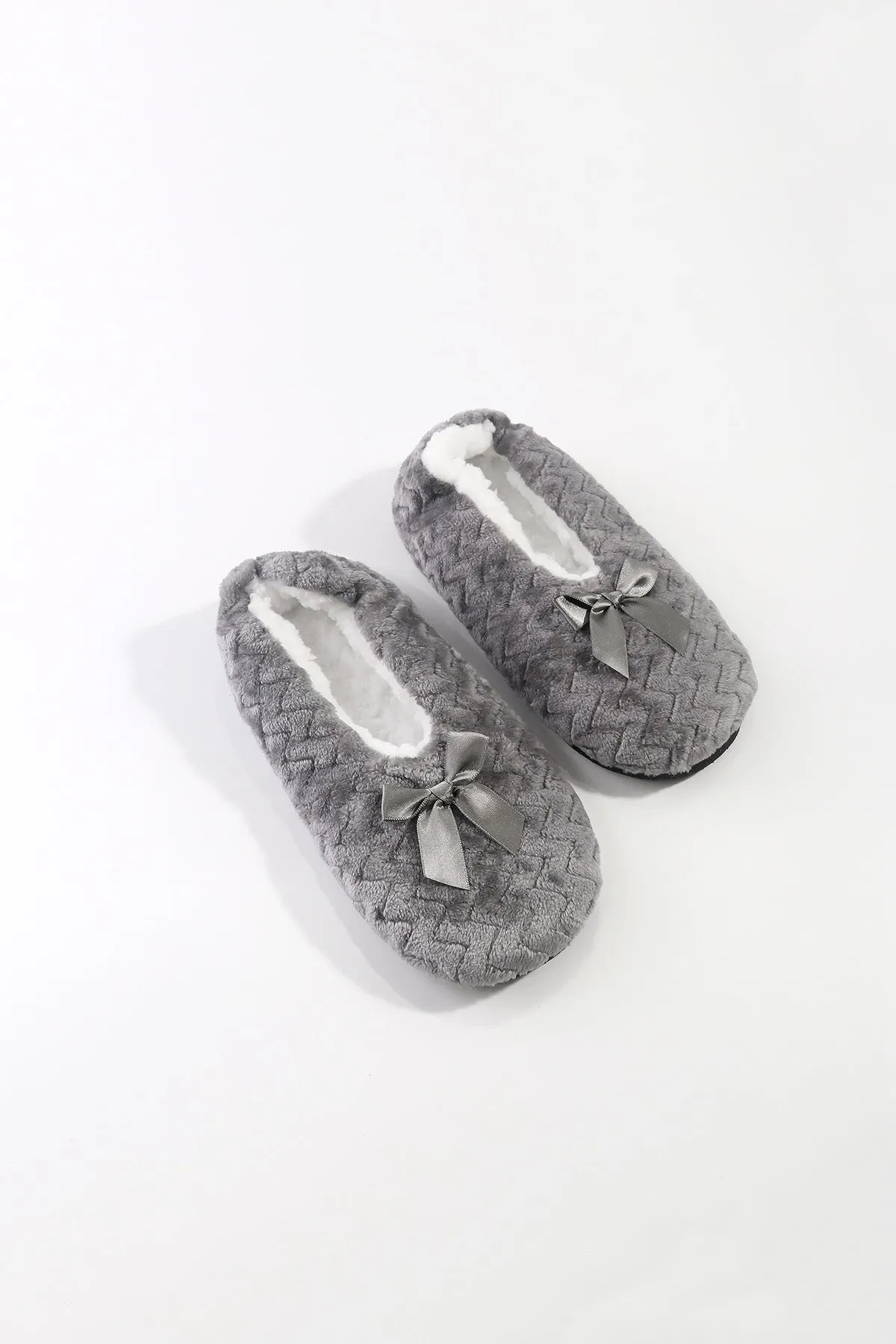Grey Velvet Slipper Socks
