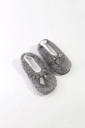 Grey Velvet Slipper Socks