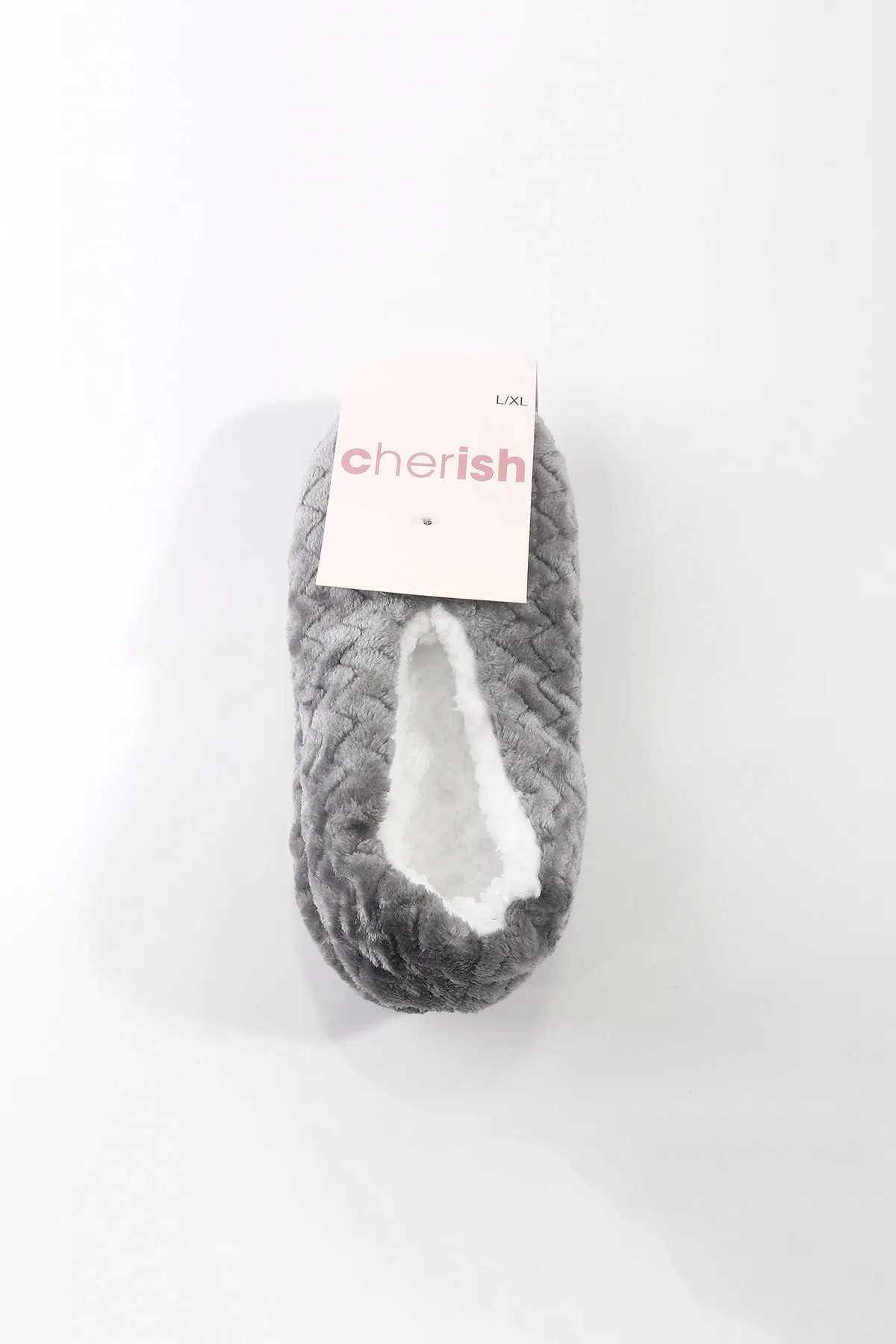 Grey Velvet Slipper Socks