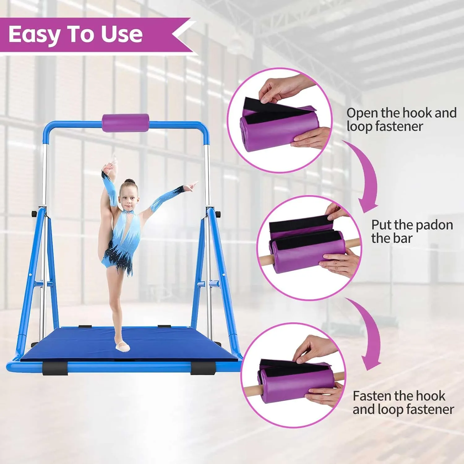 Gymnastics Bar Pad, Gymnastics Bar Mat, Protective Package for Gymnastics Bars, Parallel Bars, Uneven Bars, Horizontal Bars, Ballet Bars, Most Children's and Adult Gymnastics Bars