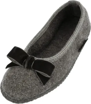 HAFLINGER Fiocco anthrazit, Wool Slipper, 8 US W