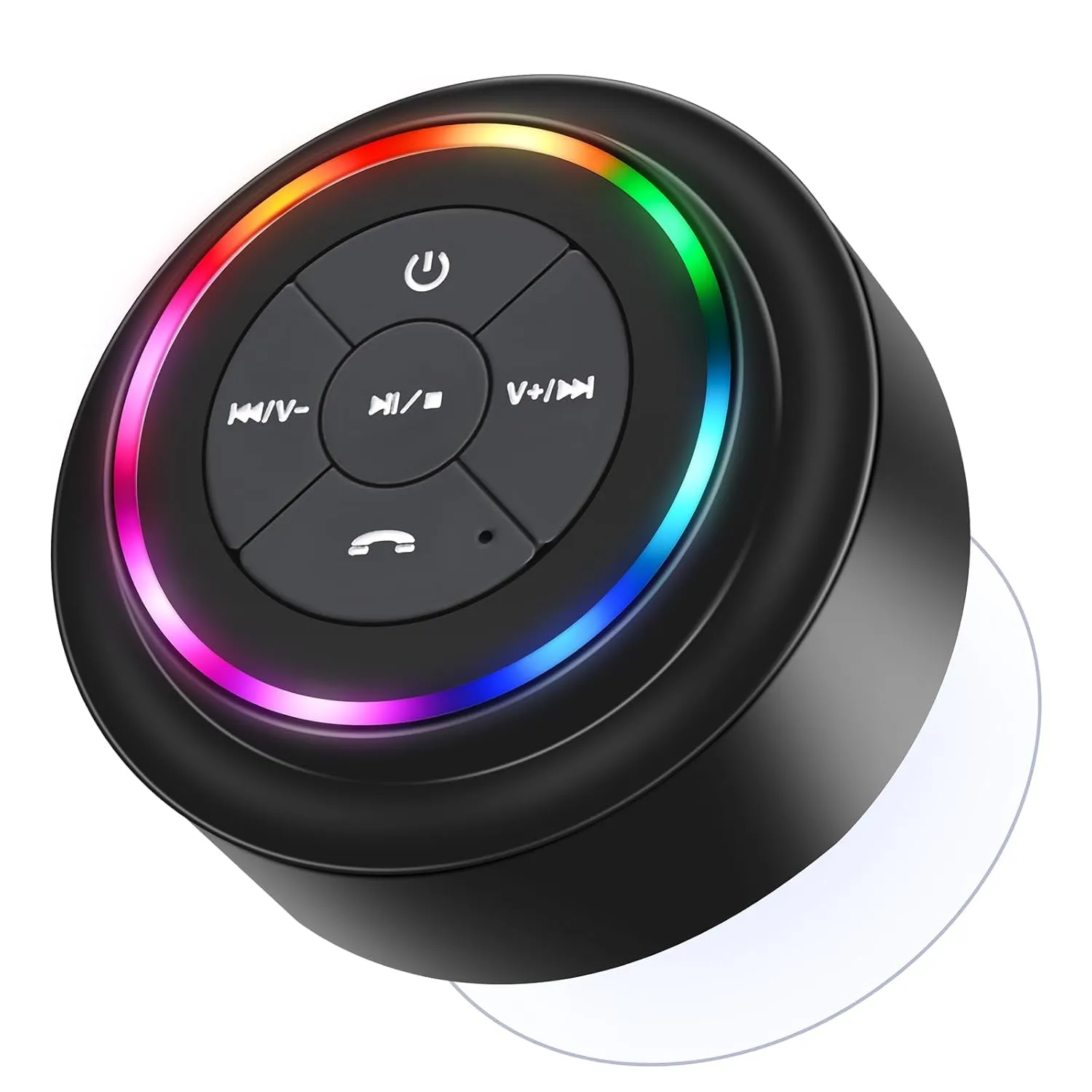 HAISSKY Bluetooth Shower Speakers, Portable Wireless Speaker with Suction Cup, IP67 Waterproof Speaker with LED Light, Pairs Easily to Phones, Tablets, Computer, Gift for Men & Women