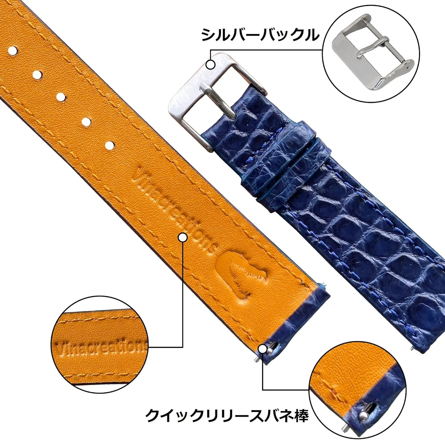 Handmade Slim AIIi-gator Watch Band Men Quick Release Thin Croc Premium Flat Leather Watch Strap Replacement Bespoke 18mm 19mm 20mm 21mm 22mm 24mm