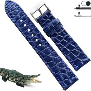 Handmade Slim AIIi-gator Watch Band Men Quick Release Thin Croc Premium Flat Leather Watch Strap Replacement Bespoke 18mm 19mm 20mm 21mm 22mm 24mm