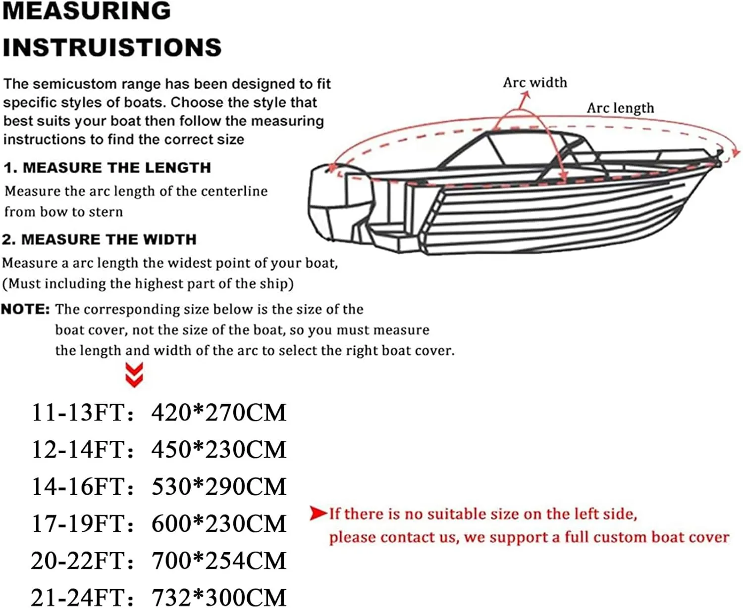 Heavy Duty Center Console Boat Covers Trailerable Jumbo Boat Protective Cover 210D Oxford Fabric Waterproof UV Resistant T-Top V- Hull Boat Cover Boat Tarp(Size:11to13FT: 420x270cm)