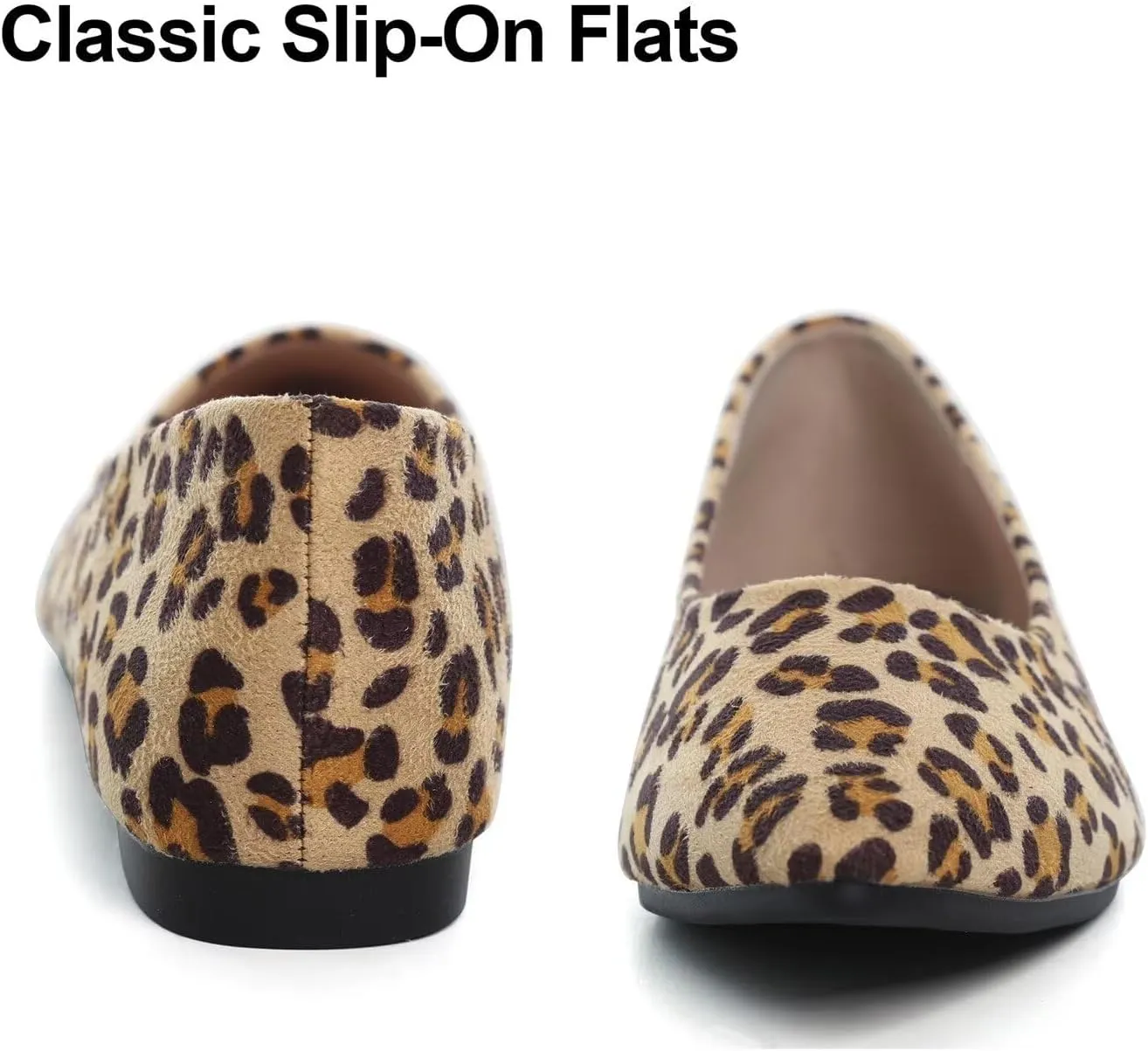 Hee grand Flats for Women Classic Solid Pointed Toe Ballet Shoes Suede Dress Shoes Casual Comfort Slip-On Loafers Lightweight