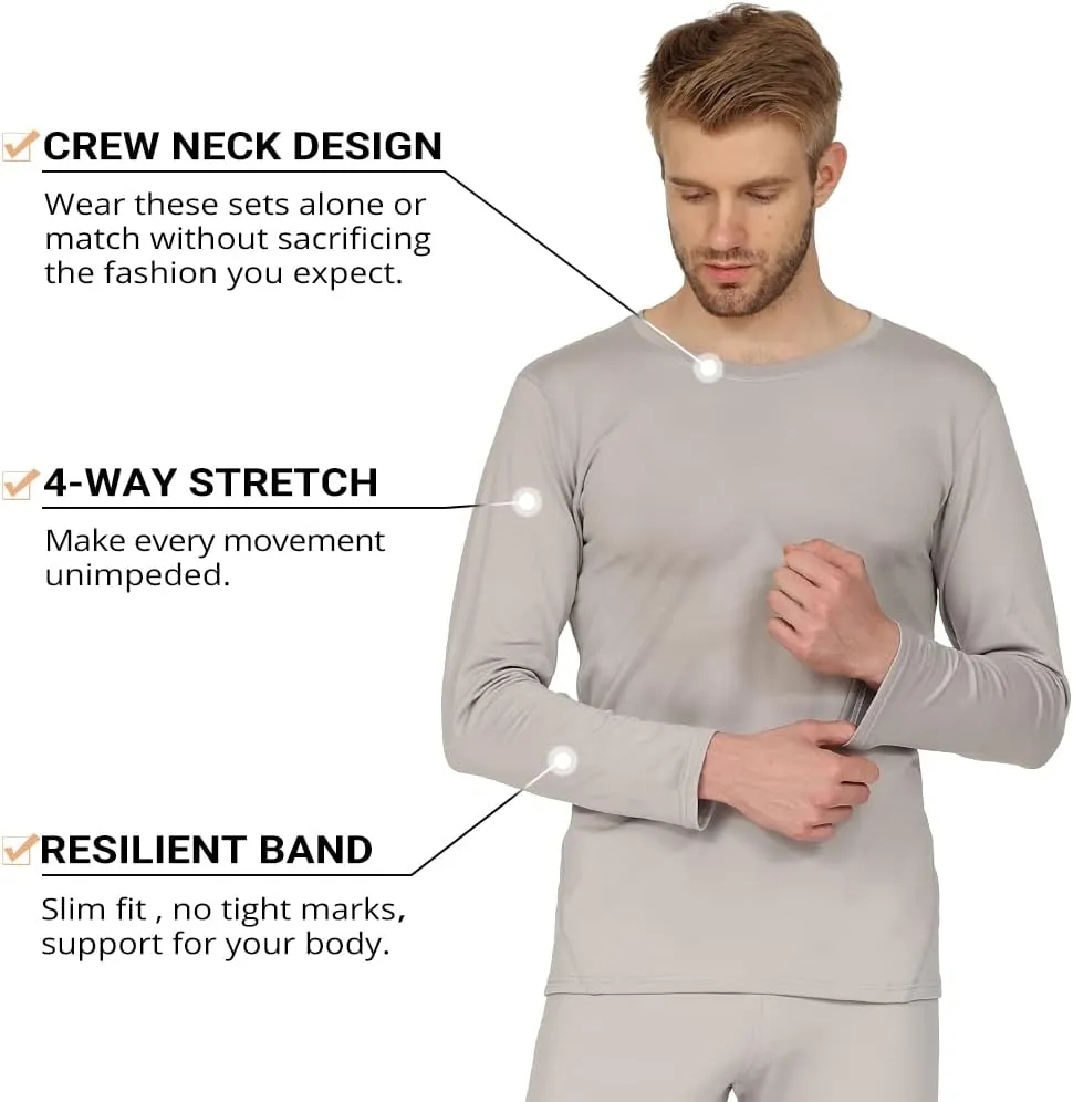 HEROBIKER Long Johns Thermal Underwear for Men Skiing Winter Warm Hunting Gear Fleece Lined Base Layer Set Top Bottom