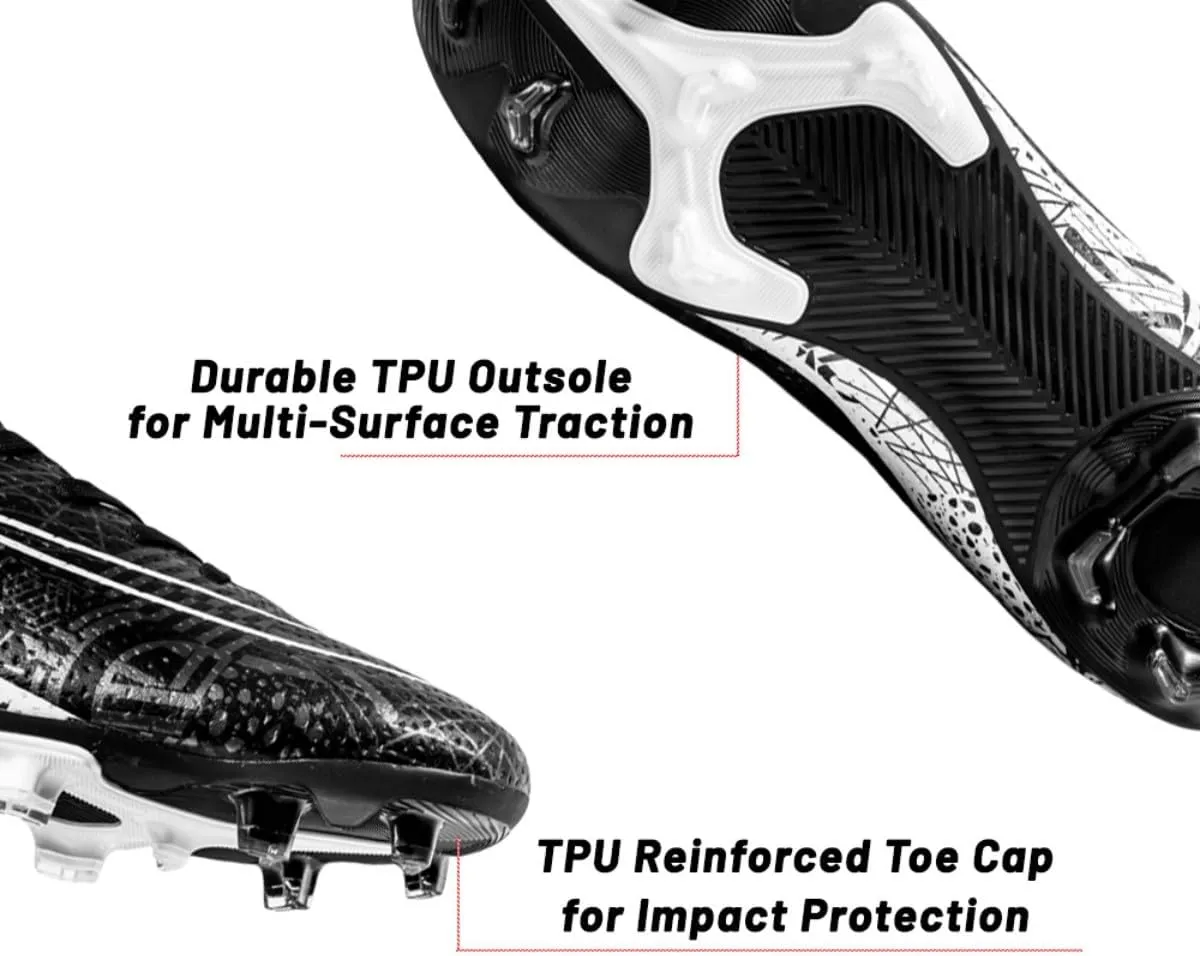 HESBITEUL Mens Athletic Outdoor Indoor Comfortable Soccer Shoes Boys Football Student Cleats Sneaker Shoes High Gripping Power