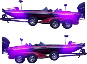High Output Ultra Violet UV Black Light LED Light Strip for Bass Boats & Night Fishing