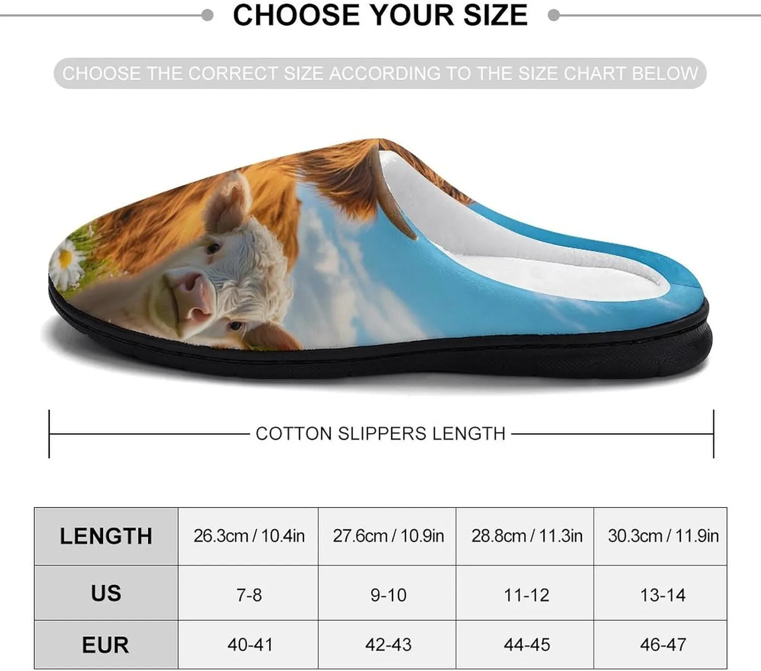 Highland Cow Men's Slippers Winter House Shoes Bedroom Slipper Travel Hotel Slippers