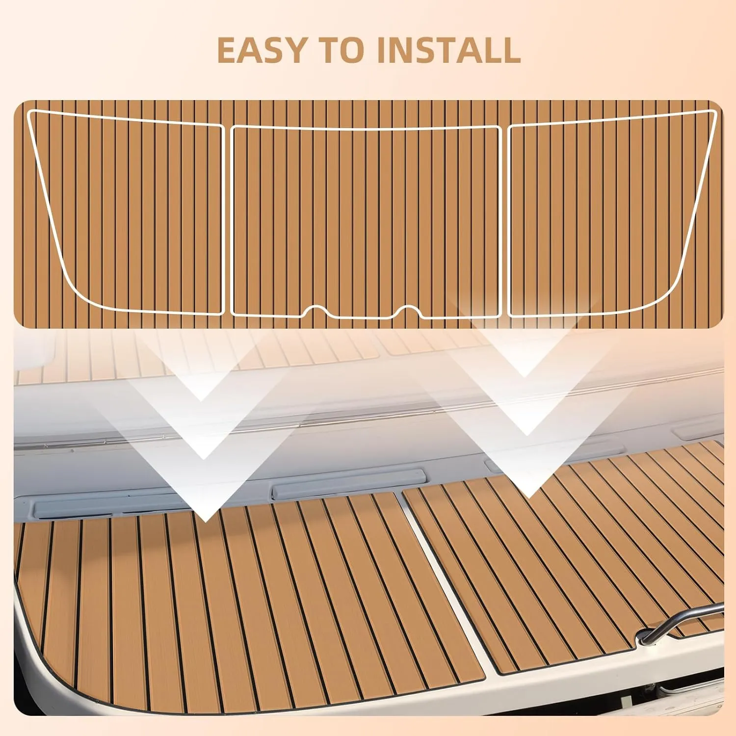 Hjdeck Boat Flooring EVA Foam Decking Sheet Self-Adhesive Boat Decking Foam Boat Flooring Non-Slip Marine Flooring for Boat Yacht Motorboat Kayak RV Swimming 94.5"x45.2"/35.4"/23.6"/16.1"