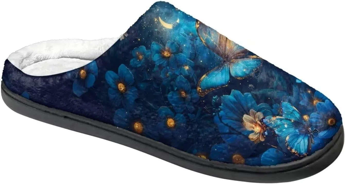 Home Fluffy Slippers, Soft Warm Scuff Slippers for Winter, Anti-Slip House Shoes for Indoor Outdoor