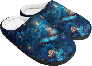 Home Fluffy Slippers, Soft Warm Scuff Slippers for Winter, Anti-Slip House Shoes for Indoor Outdoor