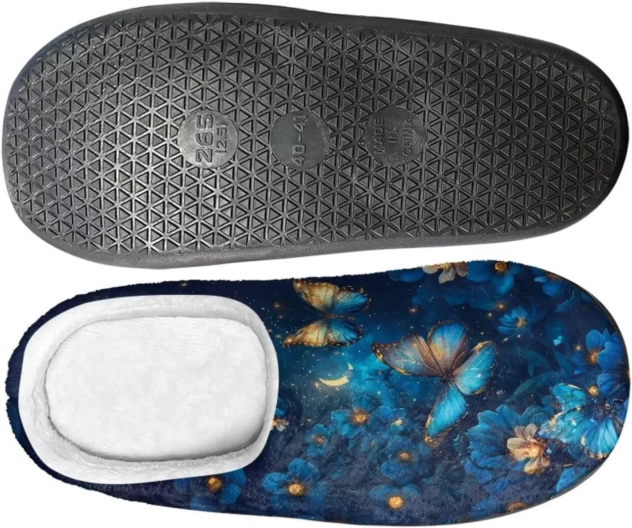 Home Fluffy Slippers, Soft Warm Scuff Slippers for Winter, Anti-Slip House Shoes for Indoor Outdoor