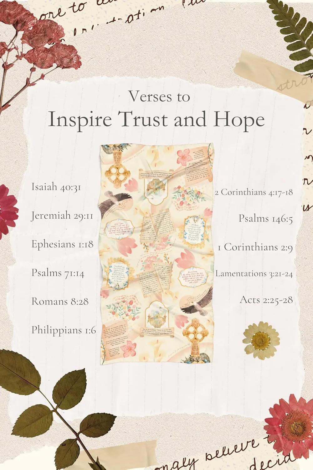 Hope Prayer Scarf - Large, Lightweight Prayerfully Created Bible Verse Shawl, 35x70", Uplifting Encouragement Christian Gift