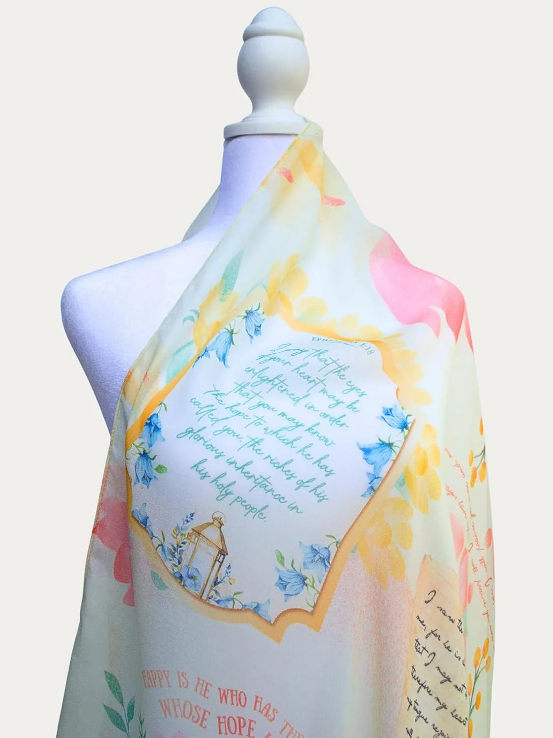 Hope Prayer Scarf - Large, Lightweight Prayerfully Created Bible Verse Shawl, 35x70", Uplifting Encouragement Christian Gift