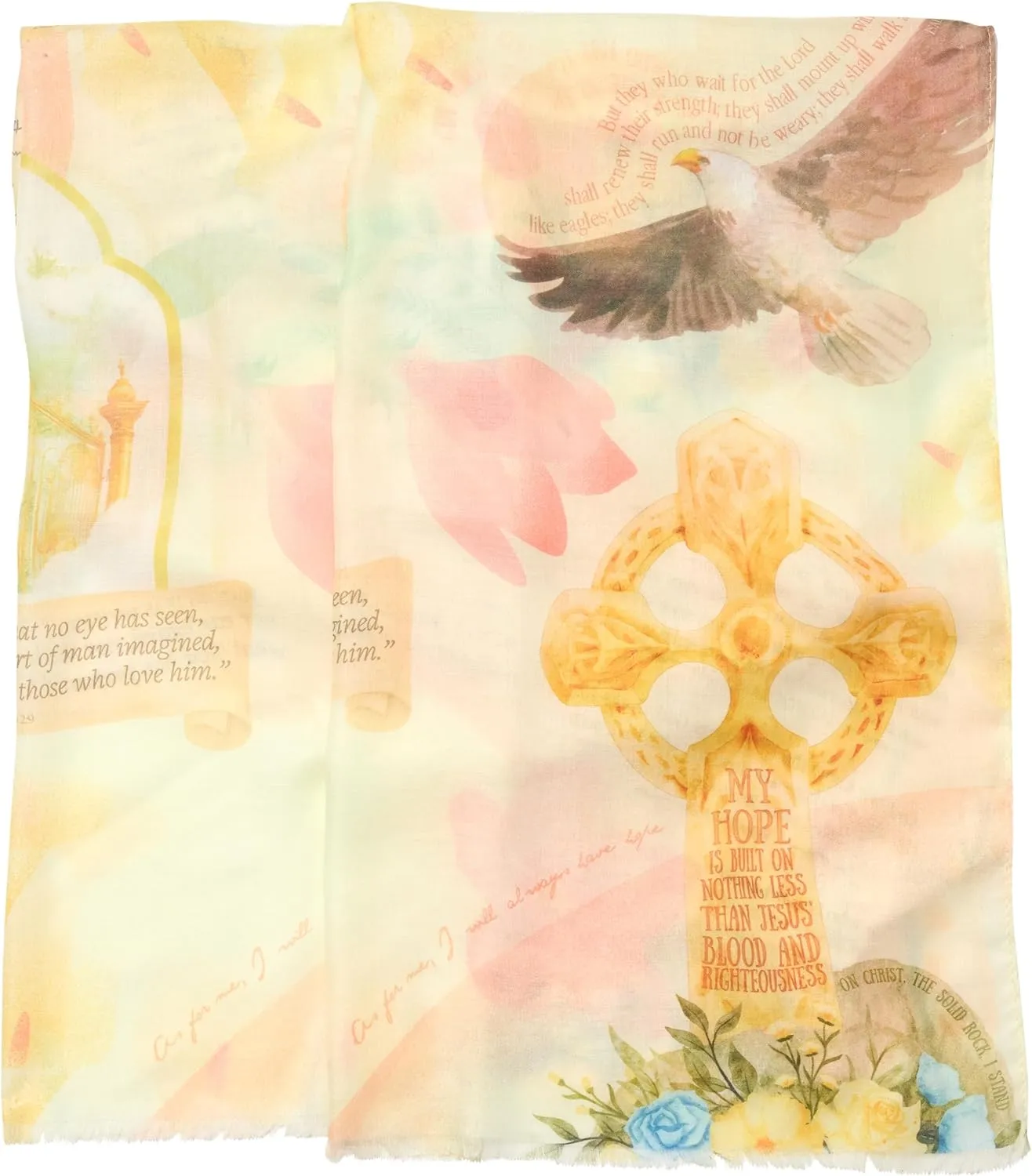 Hope Prayer Scarf - Large, Lightweight Prayerfully Created Bible Verse Shawl, 35x70", Uplifting Encouragement Christian Gift