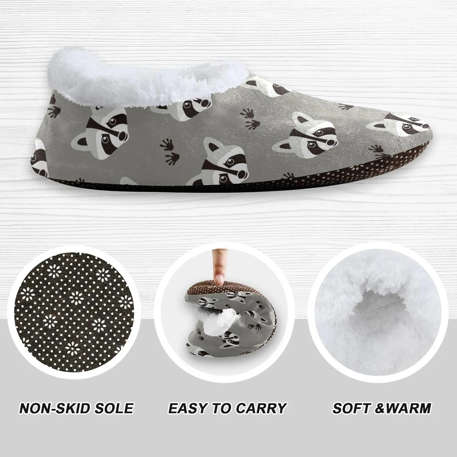 House Slippers Fuzzy Memory Foam Soft Slipper Socks for Woman Men